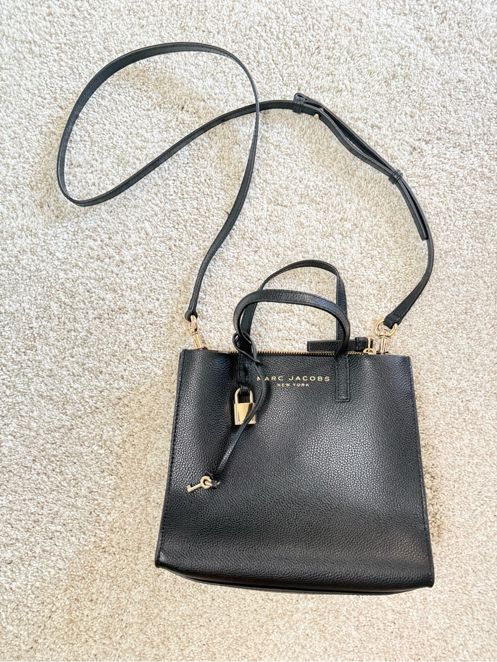 Marc Jacobs Mini Grind Black Leather Tote Crossbody